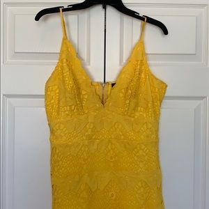 Lulus Yellow Lace Dress